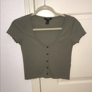 Green Forever 21 button up shirt